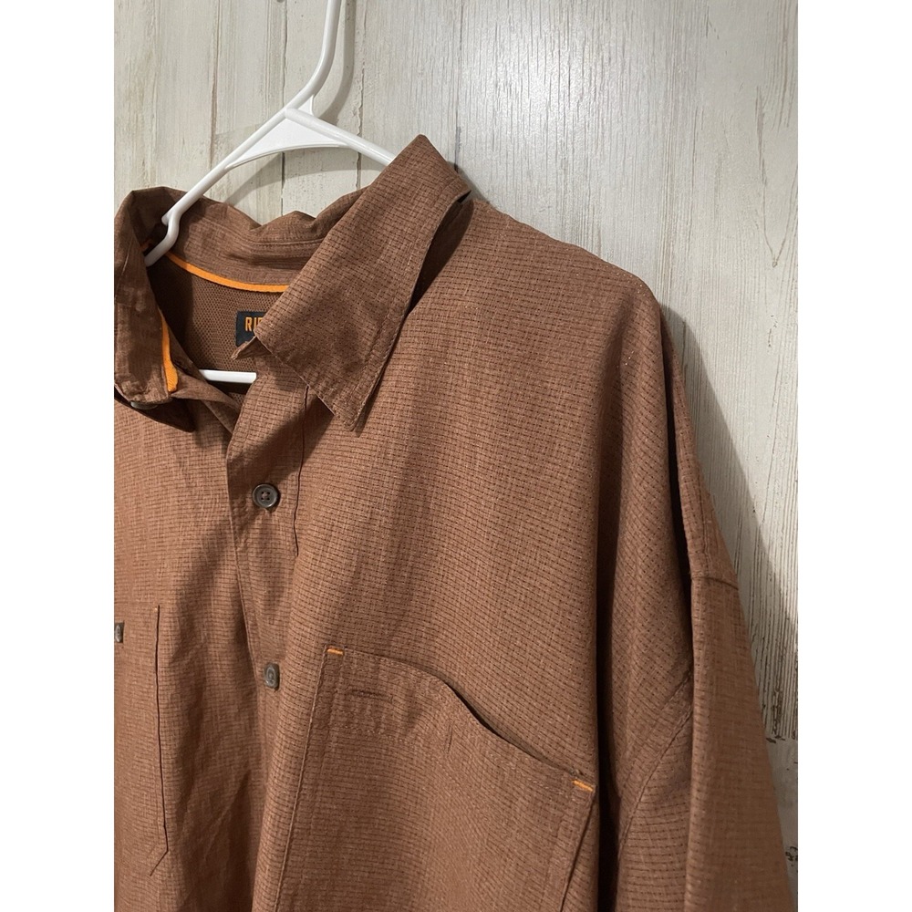Ridgecut‎ Toughwear Shirt Mens 2XL Brown Short Sleeve Double Pockets Vented Work